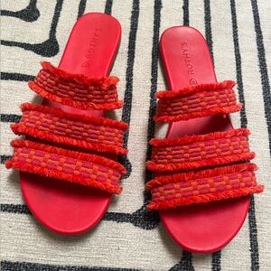Rothy’s Triple Band Fringe Sandals